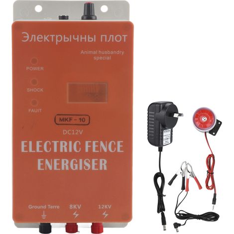 Clôture électrique 10KM, contrôleur à impulsions haute tension pour bétail, hôte 100-240V prise AU (1/5)