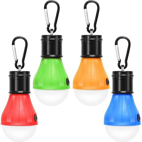 Set di 4 luci LED impermeabili di emergenza per campeggio, escursionismo, pesca, adatte a interni ed esterni, alimentate a batteria. (1/5)