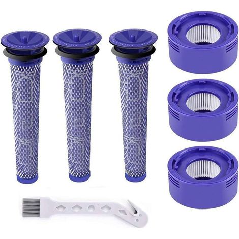 Filtri per aspirapolvere senza filo Dyson V8 e V7, inclusi un filtro motore posteriore e un filtro HEPA, per i modelli Dyson V7 e V8 Animal Absolute (confezione da 3). (1/2)
