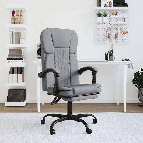 vidaXL Silla de oficina reclinable de tela gris claro (1/5)