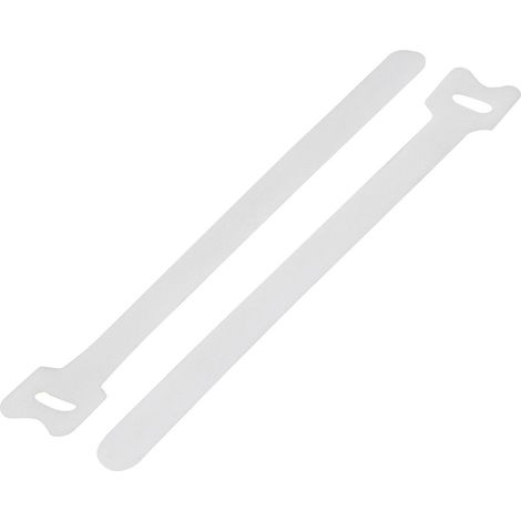 TRU COMPONENTS Klettkabelbinder zum Bündeln Haft- und Flauschteil (L x B) 150 mm x 12 mm Weiß 20 S