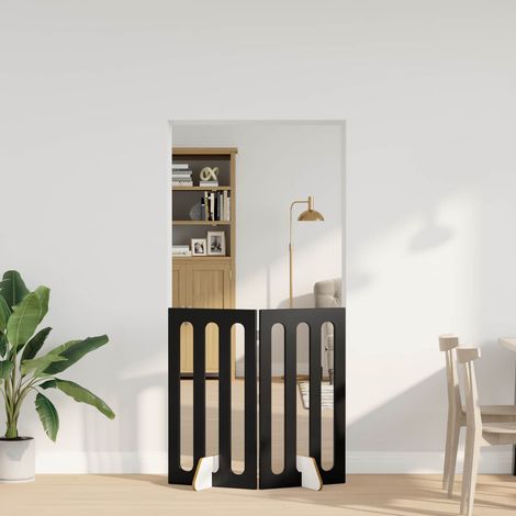 Clôture pliable pour animaux 2 panneaux en bois d’ingénierie chêne noir 100,5 x 38 x 90 cm - PANGIVO (1/5)