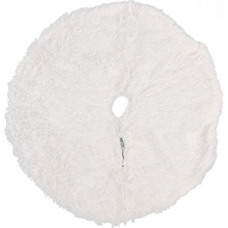 Jupe de sapin de Noël blanche, sophistiquée, dense, écologique et luxueuse, en peluche. (1/5)