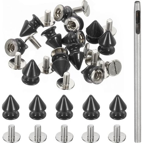 24 Ensembles 12mm Clous Pour Vêtements Pointes Pour Clous Noir (1/5)