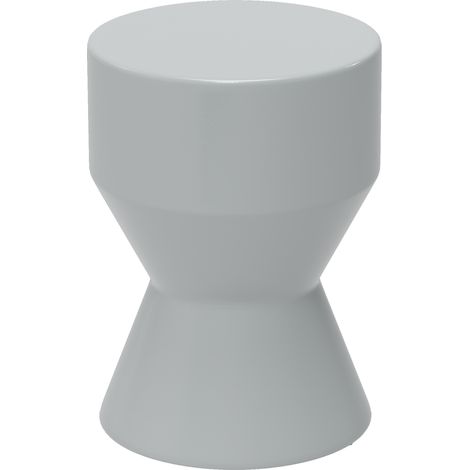 Tabouret de jardin en céramique, charge maximale 120 kg, Ø 33 x 45,5 cm, résistant aux intempéries, forme sablier, gris clair (1/5)