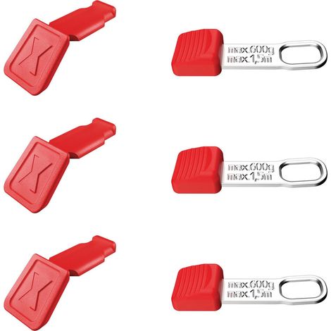 Draper 25156 KNIPEX 00 63 06 TCR TetheredTool Clips + ColorCode Clips Red, 3 Pieces Each, 122mm
