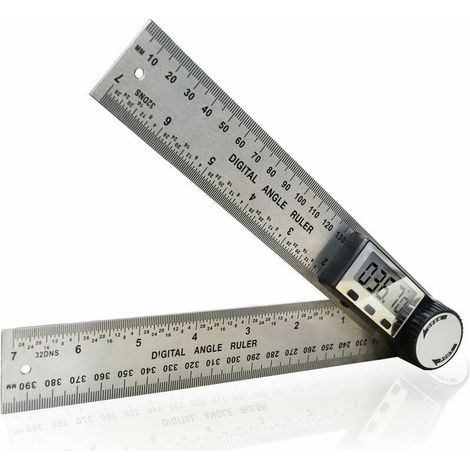 Winkellineal mit digitaler Anzeige aus Edelstahl, multifunktionales Winkellineal, Winkelmesser (200 mm Winkellineal mit digitaler Anzeige) (1/4)