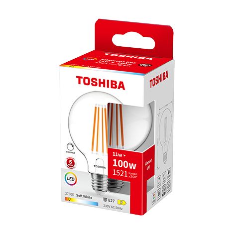 BOMBILLA LED TOSHIBA FILAMENTO G95 E27 11W 2700K