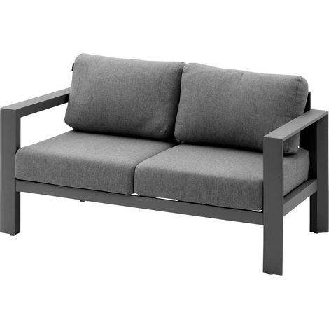 Divano da giardino a 2 posti in alluminio e olefina evasion graphite - Hespéride