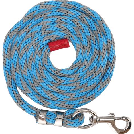 Corde de Traction Polyvalente pour Cheval et Bétail - Laisse Renforcée avec Grand Crochet Alliage - 4m Bleu Gris (1/5)