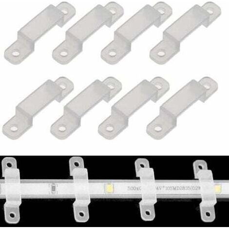 Clips De Fixation - Pour Bande Lumineuse LED - Diamètre 10 À 18 mm - Fixation Murale - Lot De 50 Pièces (1/4)