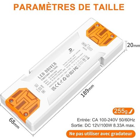 LED Power Supply 12V 100W Transformer 220V 12V Flat Slim Transfo (1/4)