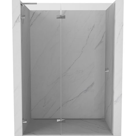Mexen Lunar L porta doccia a battente sinistra 140 cm, trasparente, cromo - 834L-140-000-01-00-L (1/5)