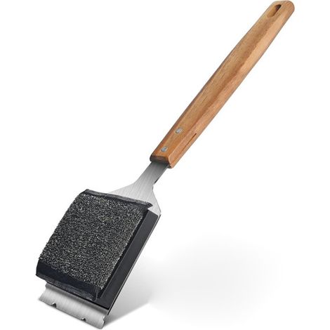 Brosse à barbecue en fonte réutilisable, avec grattoir en acier inoxydable, brosse de nettoyage pour barbecue à gaz, meilleur accessoire pour barbecue (1/5)