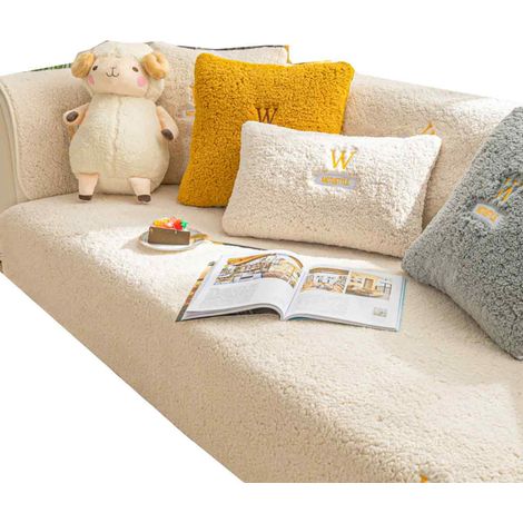 Protection antidérapante pour canapé d'angle, housse de canapé en velours pour canapé 3, 2, 1 ou 4 places, compatible avec les canapés en cuir et microfibre. (1/5)