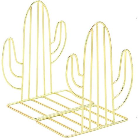 Bookends - Métal Lourd - Design Cactus Moderne - Pour Étagère Bureau Bibliothèque - Lot de 2 (1/5)