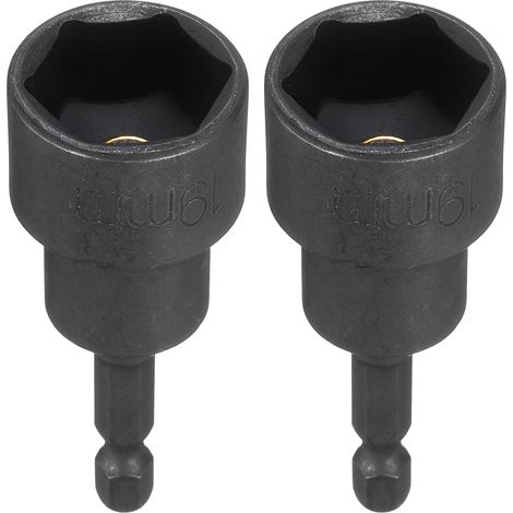 2 Pièces Douille Magnétique 19mm Douille Pour Vis Outil Noir (1/5)