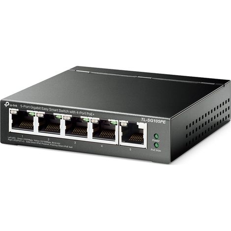 TP-Link TL-SG105PE switch di rete Gestito L2 Gigabit Ethernet (10/100/1000) Supporto Power over Ethernet (PoE) Nero (1/5)