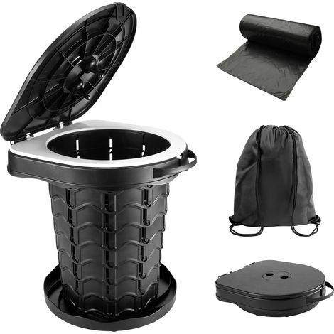 Toilettes de Camping Portables rétractables - Hauteur réglable - Pot Portable pour Camping, Voiture, Voyage, Bateau, Plage, Tente et Utilisation d'urgence (1/5)
