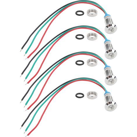 Sätze LED-Anzeigeleuchten aus Metall, gemeinsame Kathodenlampe, 8-mm-Industriesteuerungskomponenten, 12–24 V, rot und grün (1/5)