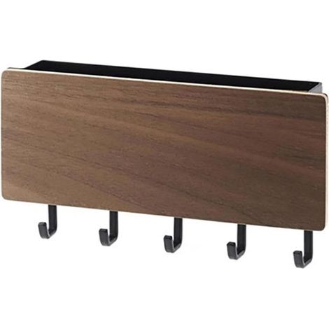 Mensola portaoggetti a parete - portachiavi - ripiano - ripiano - legno - marrone (1/5)