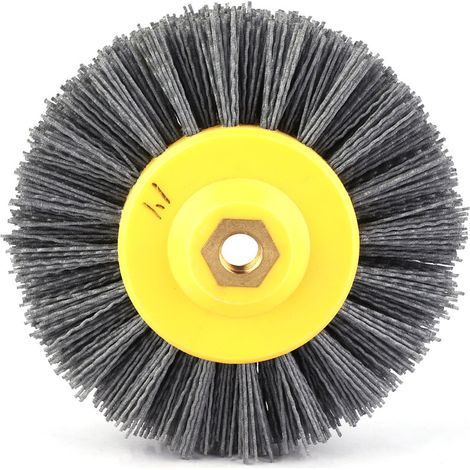 Brosse à tête polie pour tréfilage abrasif, idéale pour la pierre et le bois anciens (120) (1/5)