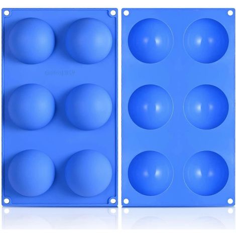 Lot de 2 moules en silicone pour bombes au chocolat, grand moule sphérique en silicone (1/5)