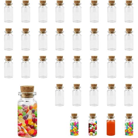 33 PCS Petit Flacon Verre Bouchon Liege Bocaux en Verre Mariage Mini Bouteille Mariage Kit Petite Bouteille pour Bonbons (1/5)
