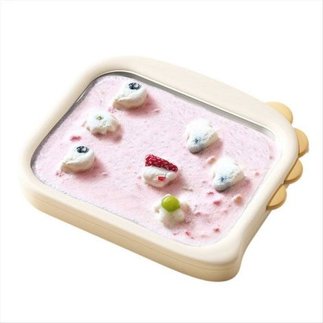 1 Machine à glace frite, Plaque réfrigérante sans électricité, Acier inoxydable 304, Design ours, Pour yaourt et smoothie maison (1/5)