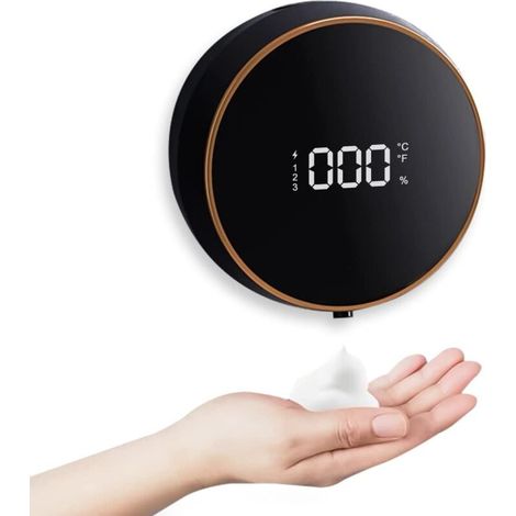 Dispensador automático de jabón espumoso, 300 ml, recargable, 3 niveles de funcionamiento, detección de temperatura para cocina/baño. (1/4)