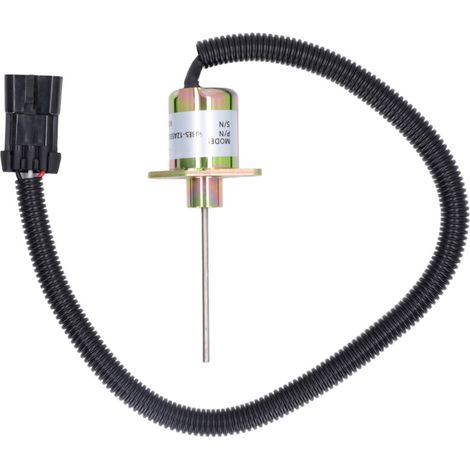 Électrovanne d'arrêt de carburant pour moteur d'excavatrice Kubota V2203 DI 12V CC (réf. 1503ES 12A5SUC9SCC28) (1/5)