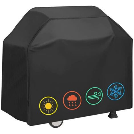 Housse de barbecue 210D Oxford – Protection imperméable et anti-UV – Dimensions 145 x 61 x 117 cm – Avec sac de rangement (1/5)