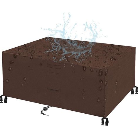 Funda para muebles de jardín, 420D de alto rendimiento, impermeable, cortavientos, transpirable, a prueba de polvo y resistente a los rayos UV, marrón, 130 x 75 x 71 cm (1/5)