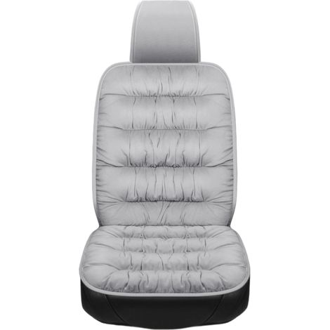fundas para asientos de coche, relleno de poliéster, tejido suave y afelpado, tamaño universal, delanteras y traseras, color gris. (1/5)