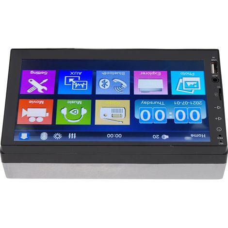 Autoradio 7 pouces Écran Tactile MP5 GPS Bluetooth Appel Mains Libres Caméra de Recul (1/5)