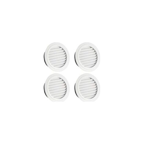 4 Pièces Grille Ventilation, Grille Aeration 100mm, Grille de Ventilation, Grille Aeration Ronde, Grille de Ventilation Ronde, Grille D'aération Extérieure Protection Contre les Lnsectes Blanc (1/5)