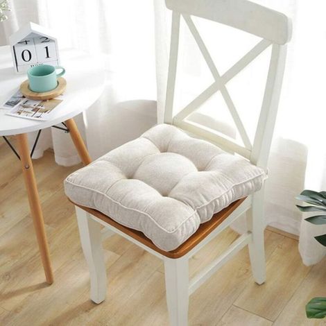 Coussin De Chaise - 45x45x9 cm - Remplissage Coton PP - Sangles Antidérapantes - Pour Chaise Bureau Cuisine Fauteuil - 1 Pièce (1/3)