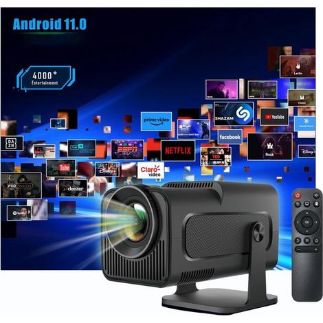 Mini proiettore Keystone: proiettore home cinema intelligente e portatile da 1080p con WiFi 6, Bluetooth 5.0, rotazione a 180°, 230 pixel ANSI, connettività Bluetooth. (1/5)