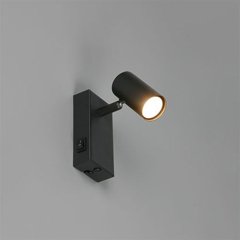 Applique murale noire orientable avec interrupteur GU10 5W TARYN (1/3)