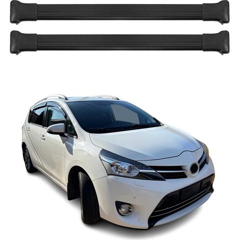 OMAC Barres de toit en aluminium pour Toyota Verso 2009-2018 – TÜV / DIN 75302:2019 – Charge max 75 kg – 2 barres Noir (1/4)