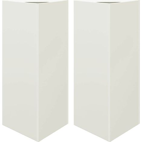 Fioriera rialzata vassoio piante fiori giardino terrazze set da 2 triangolari 40 x 34,5 x 70 cm acciaio bianco 020039099