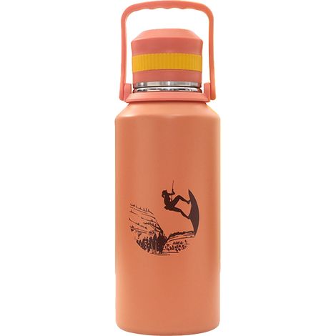 Gourde isotherme 1500ml en acier inoxydable double paroi, grande capacité, étanche, bouteille sport pour camping, couleur orange (1/5)