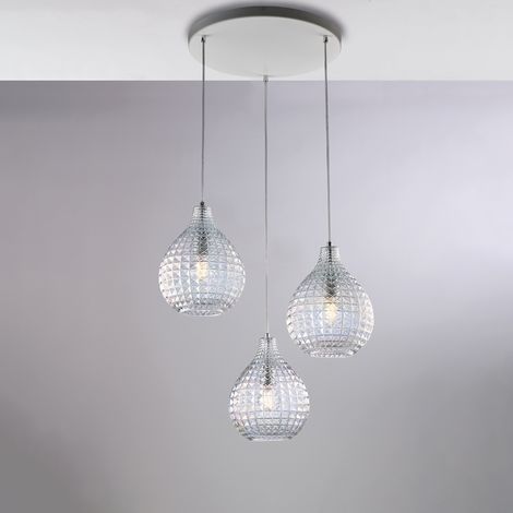 Belight - Wien – Kronleuchter elfenbeinfarben, Antikgold, PVC-Lampenschirme Ø13, Ø60, 5-flammig – BL258-5-AV