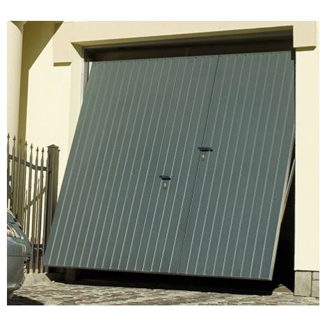 4M – Porte de garage basculante L2200 x H2000 avec portillon – RAL 7016 – Adaptée pour espaces confinés – Personnalisable avec hublots