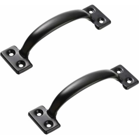 Tirador para mueble, 2 piezas, tirador vintage para armario de cocina, tirador de acero inoxidable para puerta de madera, puerta de hierro, cajón, zapatero, color negro (1/4)