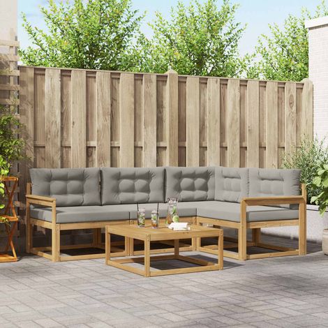 vidaXL Outdoor-Sofagarnitur 5 pcs Weiß und Hellgrau 79 x 79 x 37 cm (1/5)
