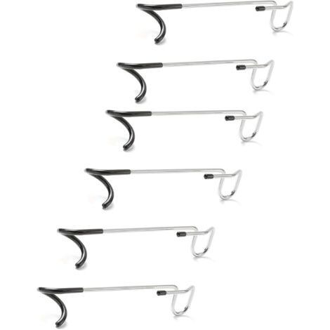 6 Pack Non-Slip Hooks for Garage Shelves, Camping Lanterns, Bird Feeders and Shelf Posts,250mm (1/5)