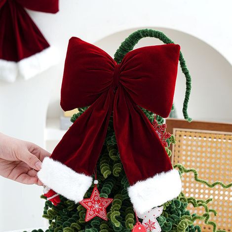 Ruban de Noël rouge, ruban pour sapin de Noël, magnifique ruban pour sapin de Noël, couronne de Noël portable, ruban pour sapin de Noël (lot de 2) (1/5)