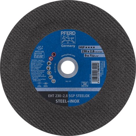 PFERD TOOLS Trennscheibe EHT 230x2,8x22,23 mm gerade Speziallinie SGP STEELOX für Stahl/Edelstahl 25 Stk (1/5)