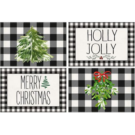 Sets de table à motifs de boules de Noël, lot de 4, pour la décoration de la salle à manger (1/5)